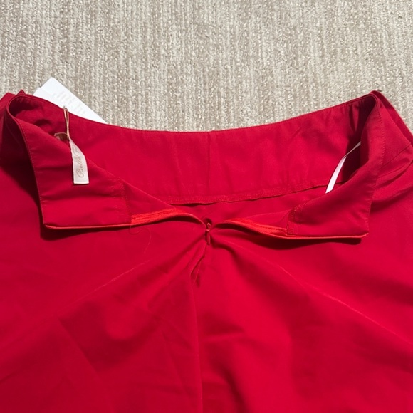 Belle Pogue Women Pleated Skirt Size M Red Midi Skirt with Pockets A-Line - Picture 9 of 10
